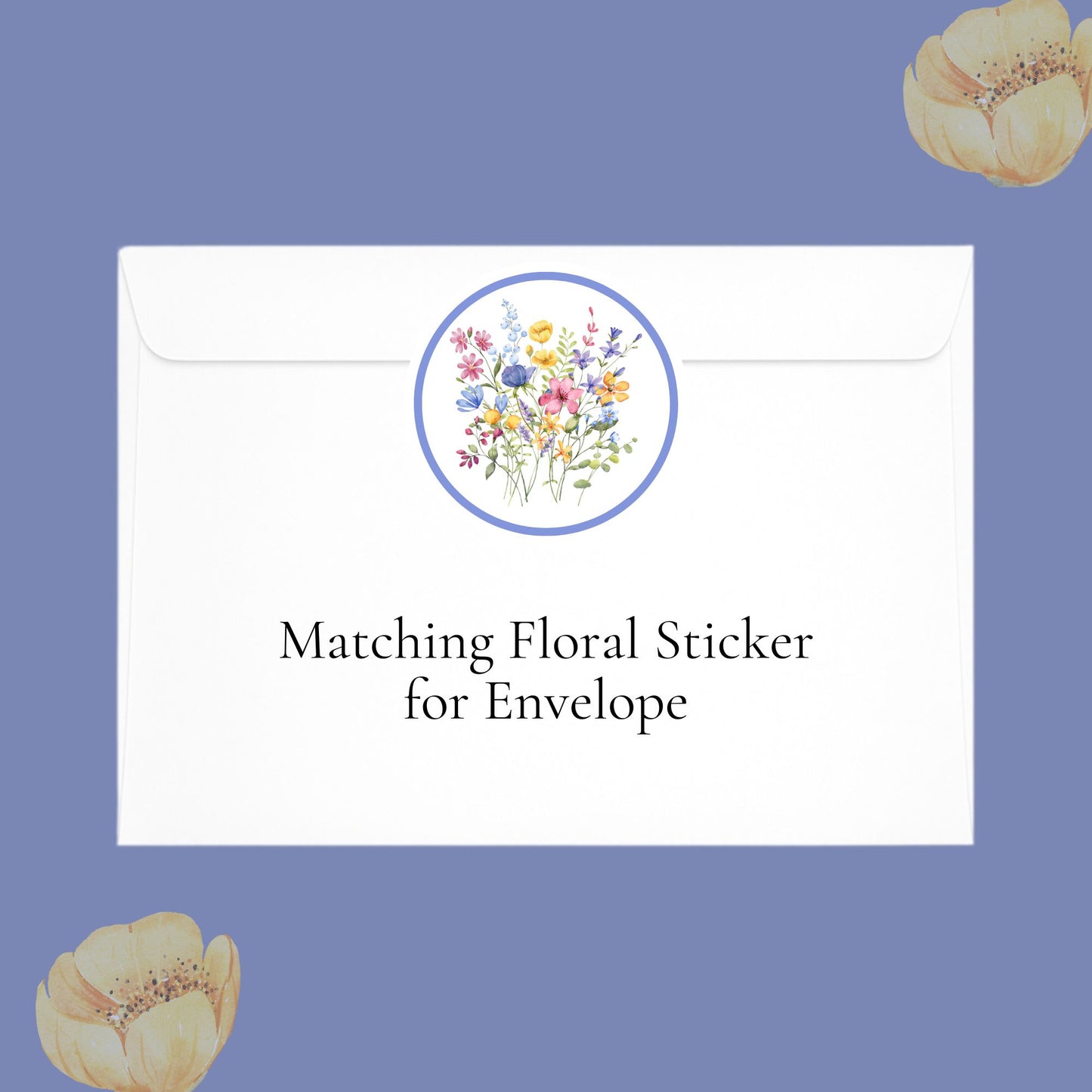 Matching floral sticker for back of envelope