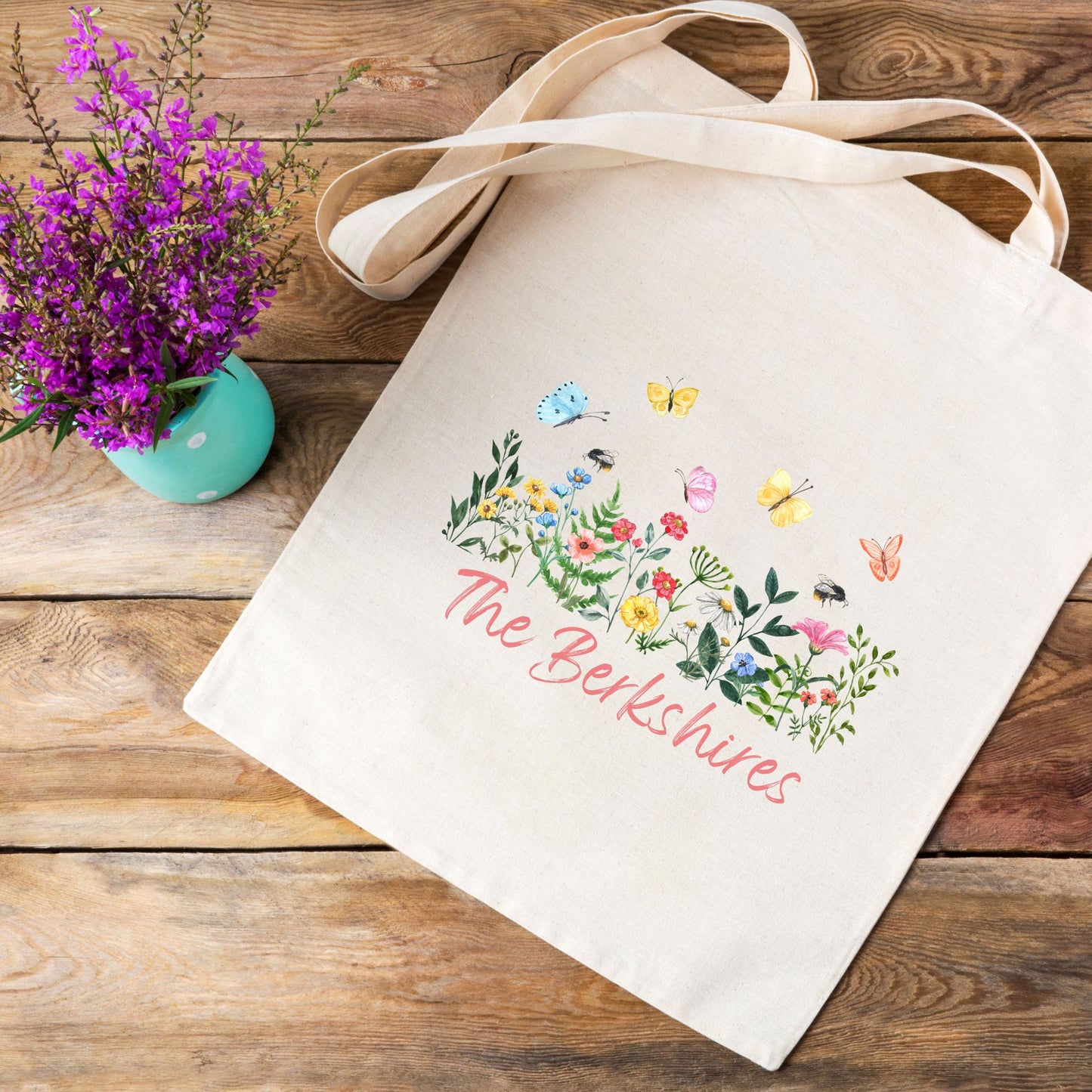 Canvas Tote Bag The Berkshires Floral