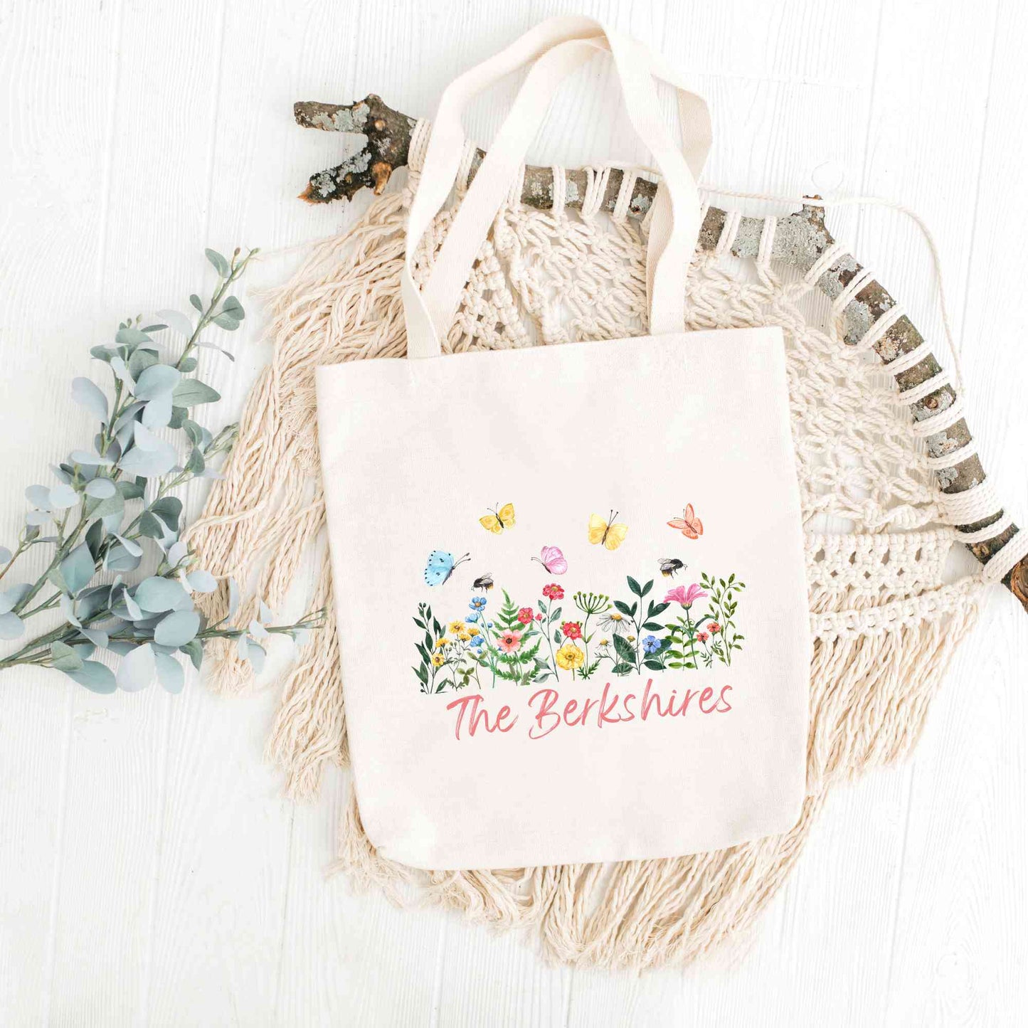 Canvas Tote Bag The Berkshires Floral