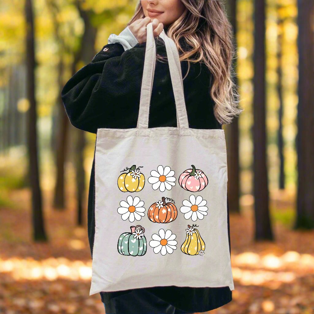 Cutest Pumpkin In The Patch Canvas Tote Bag Over Shoulder