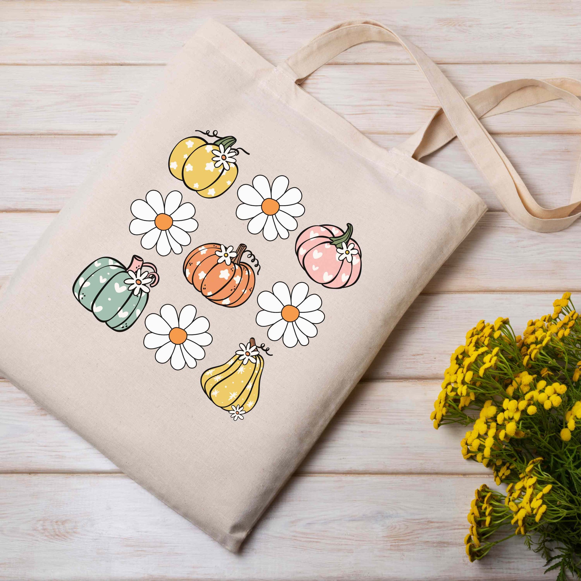 Cutest Pumpkin In The Patch Canvas Tote Bag Flat Lay