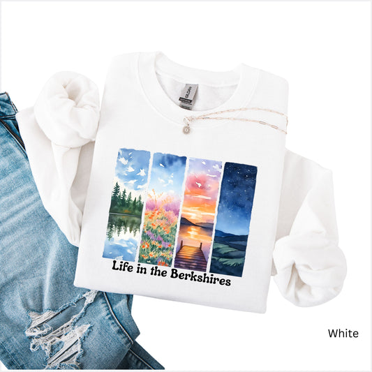Life in the Berkshires Crewneck Sweatshirt – Scenic New England Graphic