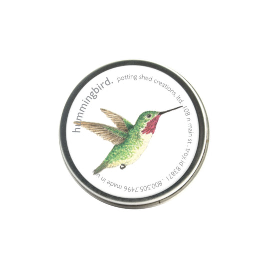 Hummingbird wildflower seed mix in recycled tin gift