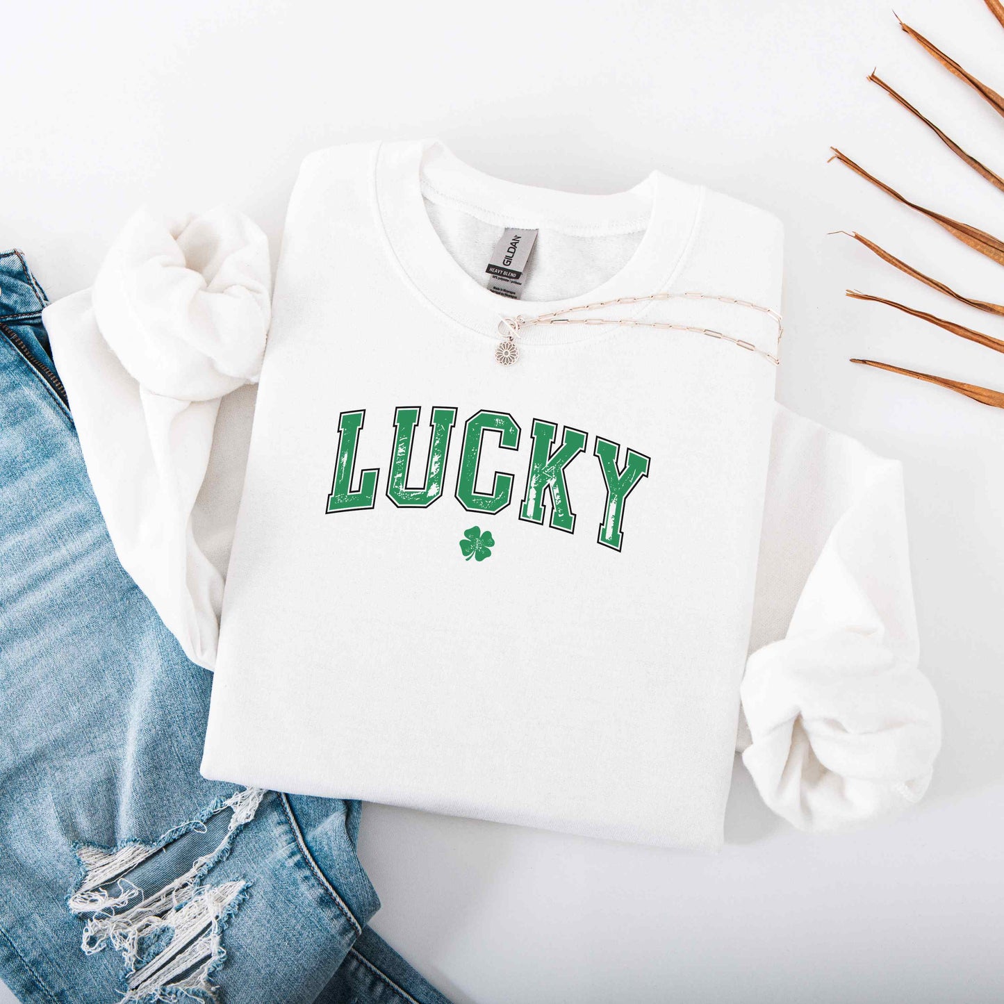 Lucky St. Patrick's Day White Flat Lay